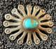 Bouton En Argent Navajo Ancien En Forme D'araignée Avec Pierre De Turquoise Naturelle De 16 Pieds