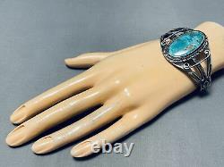 Bracelet En Argent Sterling Navajo Turquoise Vintage Du Début Des Années 1900