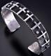 Bracelet Silver Navajo Tufacast Sauveur Croix Par Ernest Rangel 1l10q