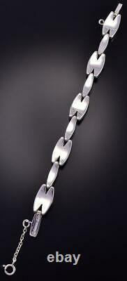 Bracelet Silver & Opal Navajo Inlay Link Par Valerie Yazzie 1d13h
