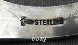 Bracelet Vintage Navajo Agate & Sterling, Timbres Précoces, Poste De Trading