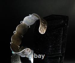 Bracelet Vintage en Argent Sterling Turquoise des Années 60 de l'Ère Harvey Navajo