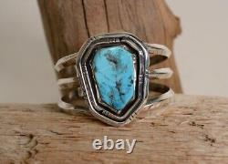 Bracelet à manchette Navajo - Argent sterling lourd du début du 21e siècle