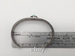 Bracelet de poignet en argent ingot navajo précoce avec turquoise et flèches fait main taille 6