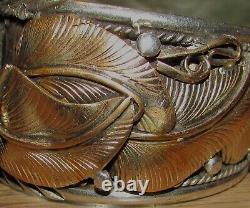 Bracelet de poignet en argent sterling et or rempli de Vintage Navajo Allen Chee avec aigle volant, État très bon