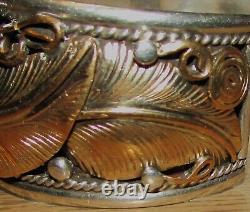 Bracelet de poignet en argent sterling et or rempli de Vintage Navajo Allen Chee avec aigle volant, État très bon
