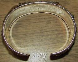 Bracelet de poignet en argent sterling et or rempli de Vintage Navajo Allen Chee avec aigle volant, État très bon