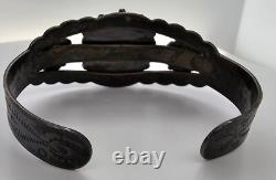 Bracelet de poignet en argent sterling et turquoise des premiers Amérindiens