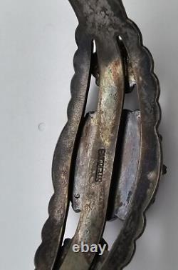 Bracelet de poignet en argent sterling et turquoise des premiers Amérindiens