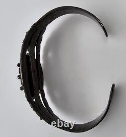 Bracelet de poignet en argent sterling et turquoise des premiers Amérindiens