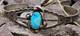 Bracelet De Poignet En Argent Sterling Turquoise De L'ère Précoce De Fred Harvey 6.25