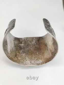 Bracelet de poignet vintage Fred Harvey en grande taille avec strass verts