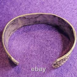 Bracelet de poignet vintage en argent sterling avec perles 43,21 g style navajo ancien 7