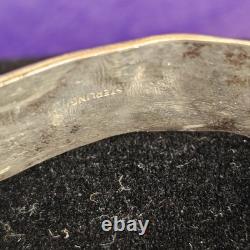 Bracelet de poignet vintage en argent sterling avec perles 43,21 g style navajo ancien 7