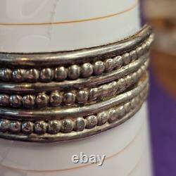 Bracelet de poignet vintage en argent sterling avec perles 43,21 g style navajo ancien 7