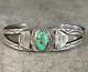 Bracelet En Argent Avec Lingot De Turquoise Amérindien Navajo Vintage Ancien