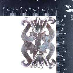 Bracelet en argent coulé avec estampillage à la main Navajo de 7 pièces anciennes