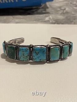 Bracelet en argent de style navajo avec turquoise naturelle