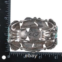Bracelet en argent ingot Zuni ancien 6.625 avec turquoise sculptée