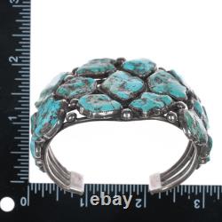 Bracelet en argent ingot Zuni ancien 6.625 avec turquoise sculptée