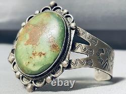 Bracelet en argent sterling avec turquoise Royston Navajo rare et ancienne