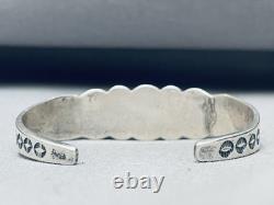 Bracelet en argent sterling en turquoise domée Navajo vintage précoce