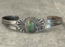 Bracelet en argent sterling turquoise vintage ancien natif américain Navajo