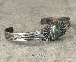 Bracelet en argent sterling turquoise vintage ancien natif américain Navajo