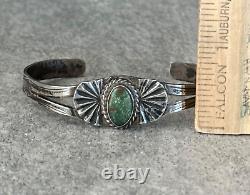 Bracelet en argent sterling turquoise vintage ancien natif américain Navajo