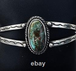 Bracelet en fil de turquoise en lingot de Navajo des années 1930-1940