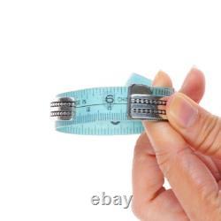 Bracelet jonc en argent sterling navajo de Pete Johnson avec turquoise en toile d'araignée 6.15