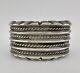 Bracelet Large En Argent Sterling Navajo Vintage Avec Torsion Carinée De Lingot Précoce 120g