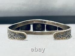 Bracelet vintage Navajo en argent sterling fabuleux du début des années 1900