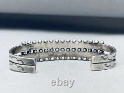 Bracelet vintage en argent sterling et turquoise Zuni des années 1930