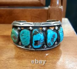 Bracelet vintage en turquoise amérindienne magnifique ancien bracelet en vieux pawn