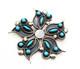 Broche En Argent Sterling Petit Point Aiguille Turquoise étoile En Spirale Zuni Vintage Précoce