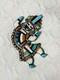 Broche épingle Zuni En Argent Sterling Incrusté Vintage Précoce Amérindien Rainbowman