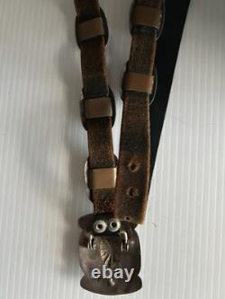 CEINTURE CONCHO NAVAJO DE DEUXIÈME PHASE Début des années 1900. 46 Cuir BRONZE SOUDÉ