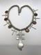 Collier Croix En Argent Isleta Pueblo Native Am&Eacute;ricain Ancien Avec Perles De Sinew Navajo
