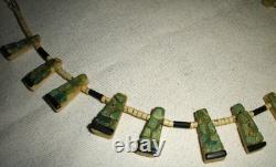 COLLIER EN FLEUR DE COURGE THUNDERBIRD TURQUOISE DE SANTO DOMINGO ANCIEN vafo