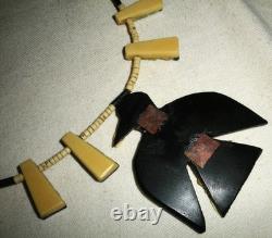 COLLIER EN FLEUR DE COURGE THUNDERBIRD TURQUOISE DE SANTO DOMINGO ANCIEN vafo