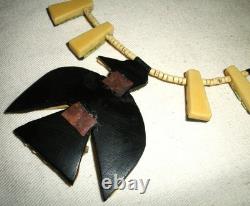 COLLIER EN FLEUR DE COURGE THUNDERBIRD TURQUOISE DE SANTO DOMINGO ANCIEN vafo