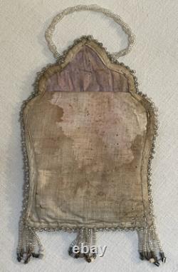 Cadre photo en perles amérindiennes antiques des années 1890 à début des années 1900