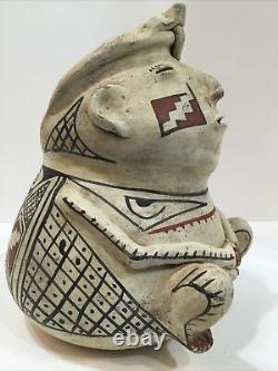 Casas Amérindiens Antiques Rares. Grand Pottery Figural Pitcher Début Des Années 1900