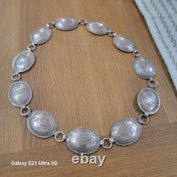 Ceinture concho en argent estampillé vintage des premiers Amérindiens 31