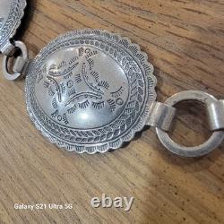 Ceinture concho en argent estampillé vintage des premiers Amérindiens 31