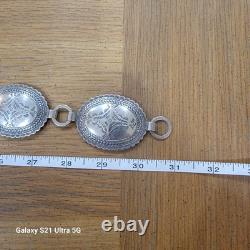 Ceinture concho en argent estampillé vintage des premiers Amérindiens 31