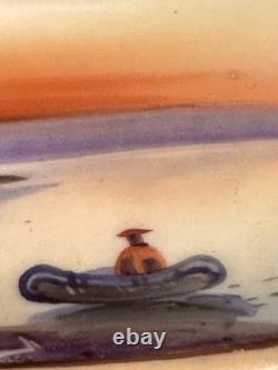 Cendrier figuratif amérindien en Nippon peint à la main ancien, rare