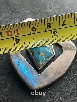Charles Loloma Original Argent Sterling Turquoise Pin Brooch