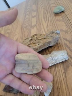 Chèvre de montagne + Art rupestre de l'effigie en pierre amérindienne, artefacts, outils